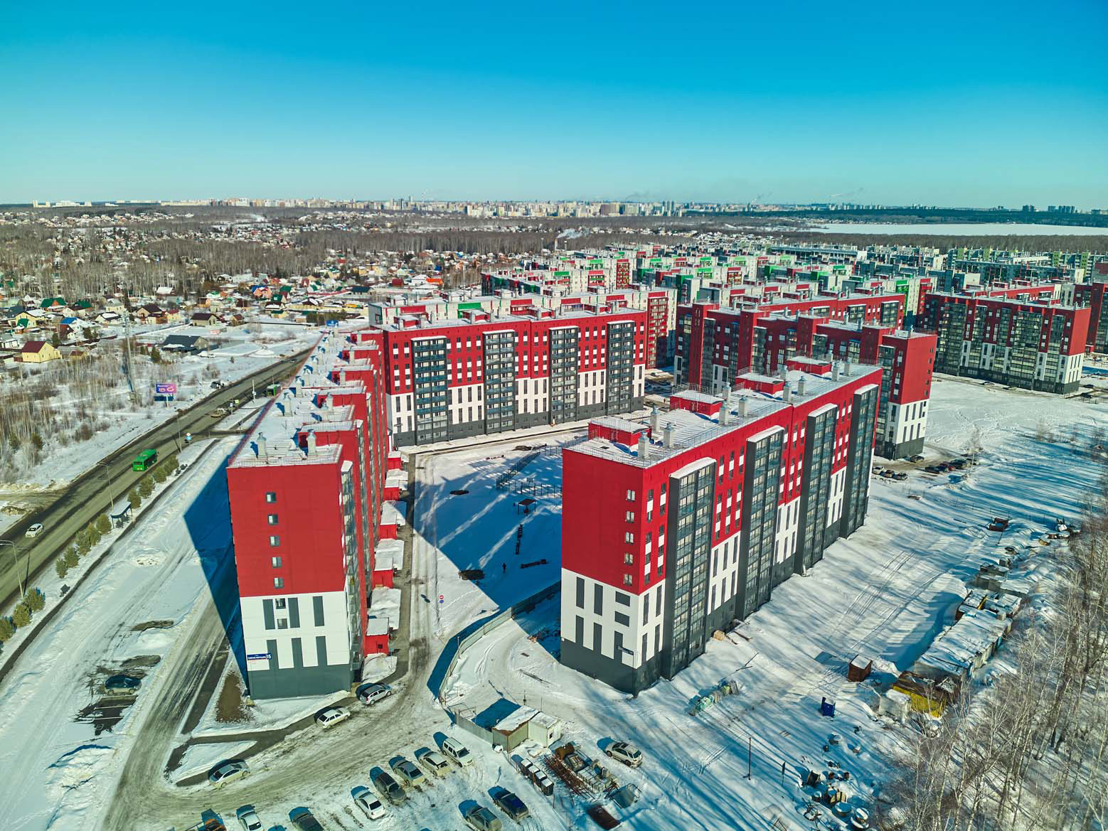 Ход строительства новых домов в экорайоне «Вишневая горка». Февраль