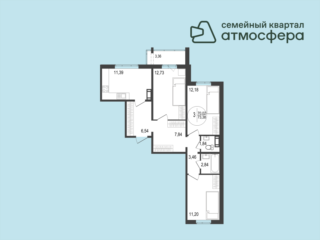 Планировка 3-комн