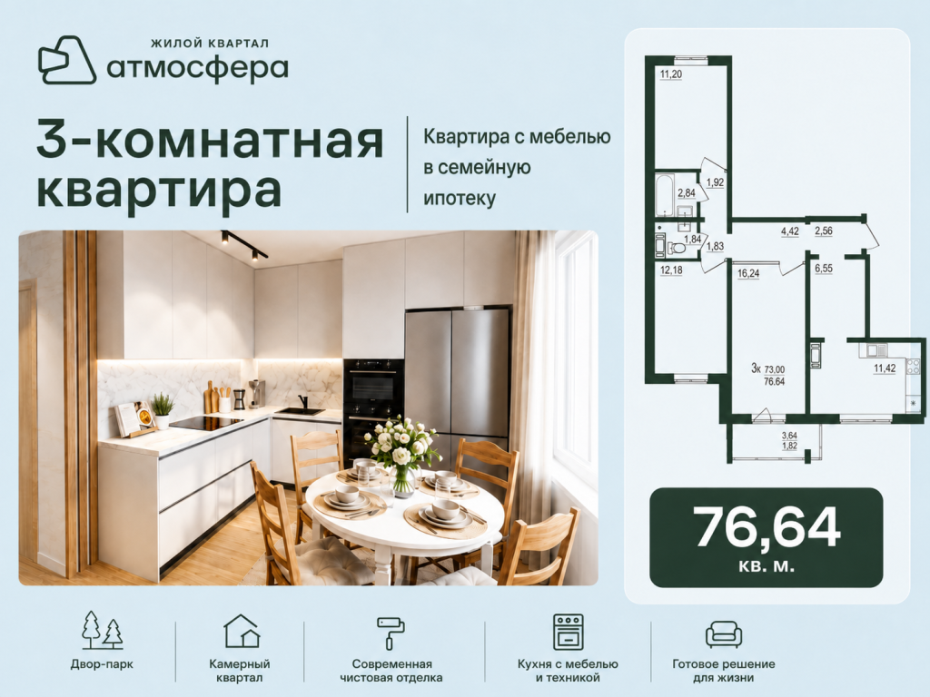 Планировка 3-комн