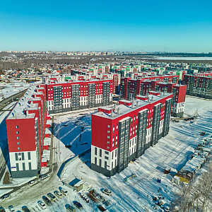 Ход строительства новых домов в экорайоне «Вишневая горка». Февраль